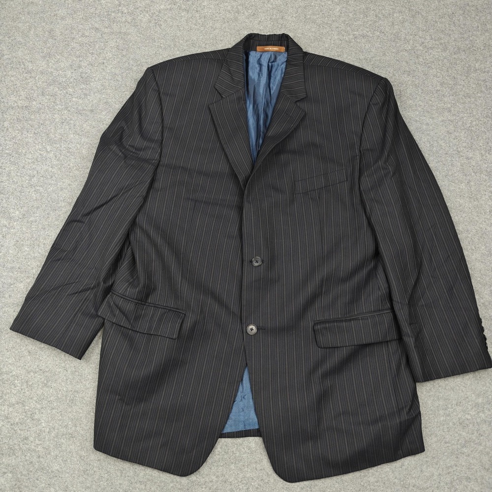 Michael Kors Suit Jacket Mens 44R Gray Pinstripe Wool Two Button Made In Canada